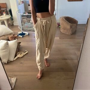 Free people gauze drop crotch harem pants